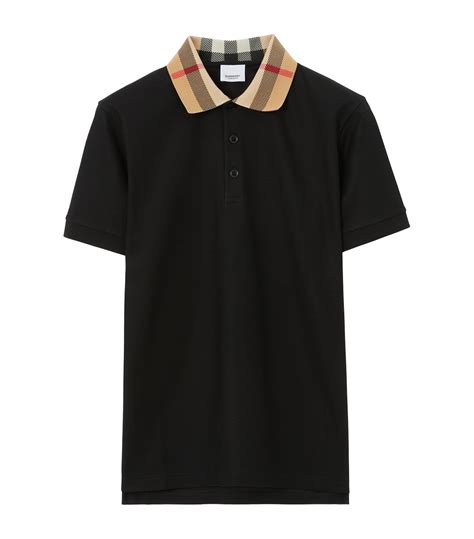 burberry polo tag|Check Collar Cotton Polo Shirt in Black .